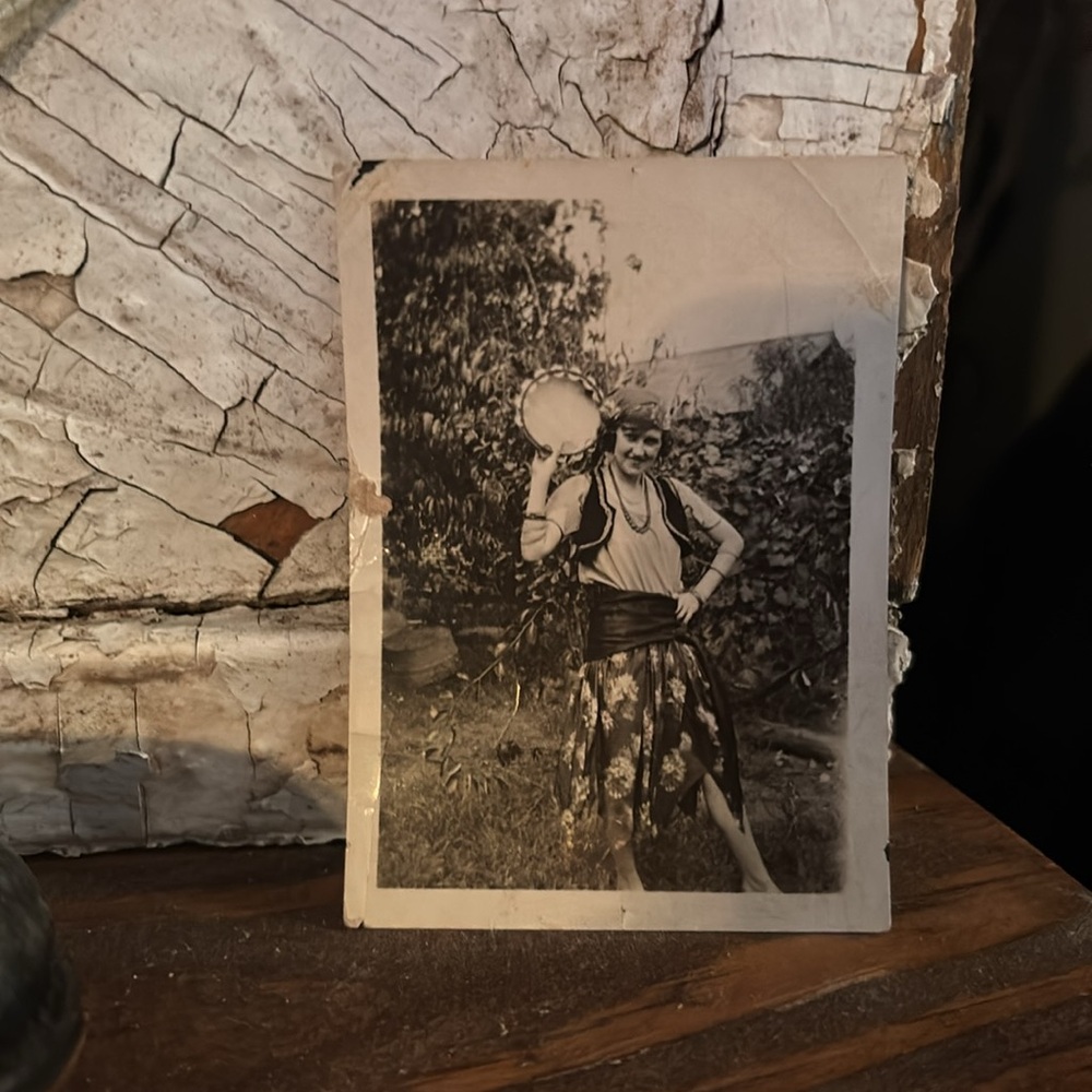 Old photo of woman dressed up like a gypsy